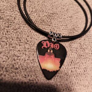 BLACK DIO GUITAR PICK NECKLACE